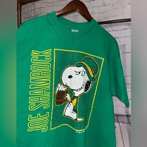 Vintage Snoopy Shamrock Shirt single stitch